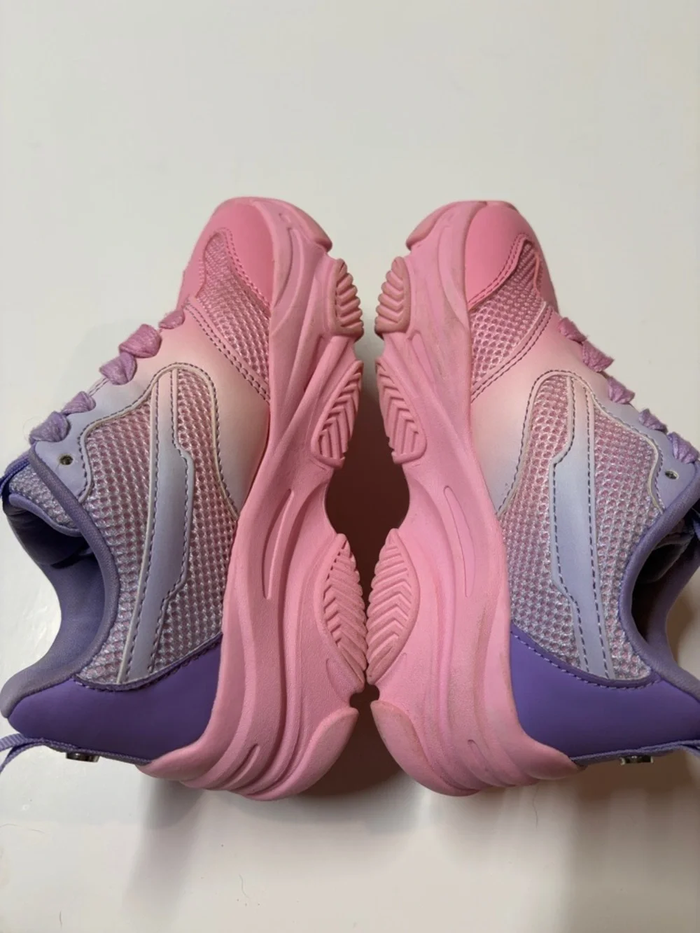Madden NYC Pink Purple Chunky Sneakers Kids Girls Size 1 Athletic - Picture 5 of 7